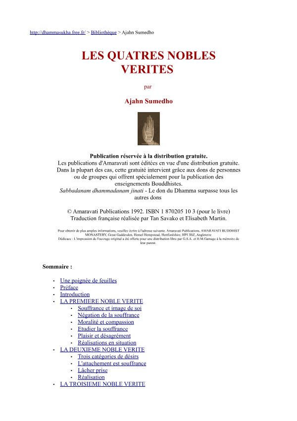 Les auatres nobles verite