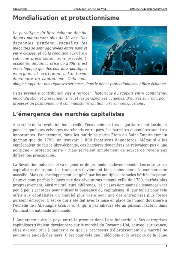 Mondialisation et protectionnisme