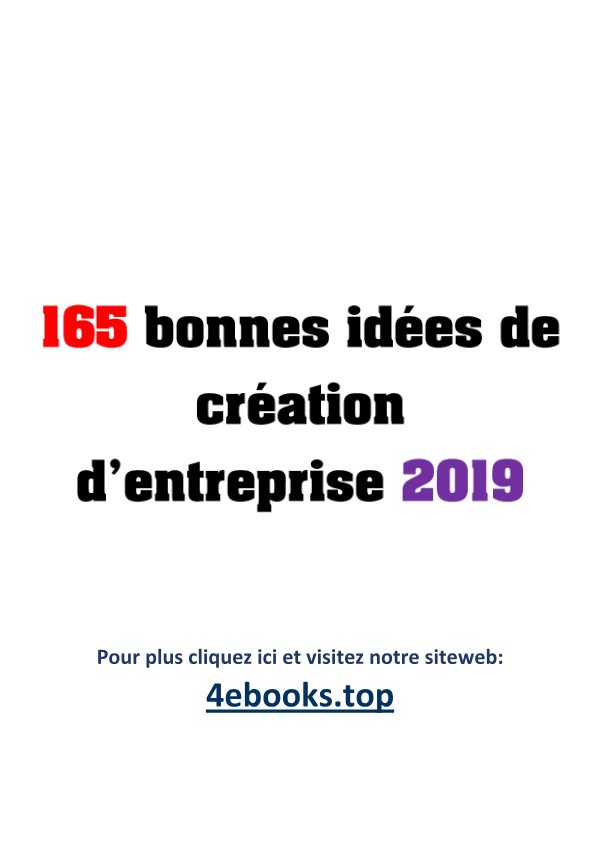 165 idées de création d'entreprise