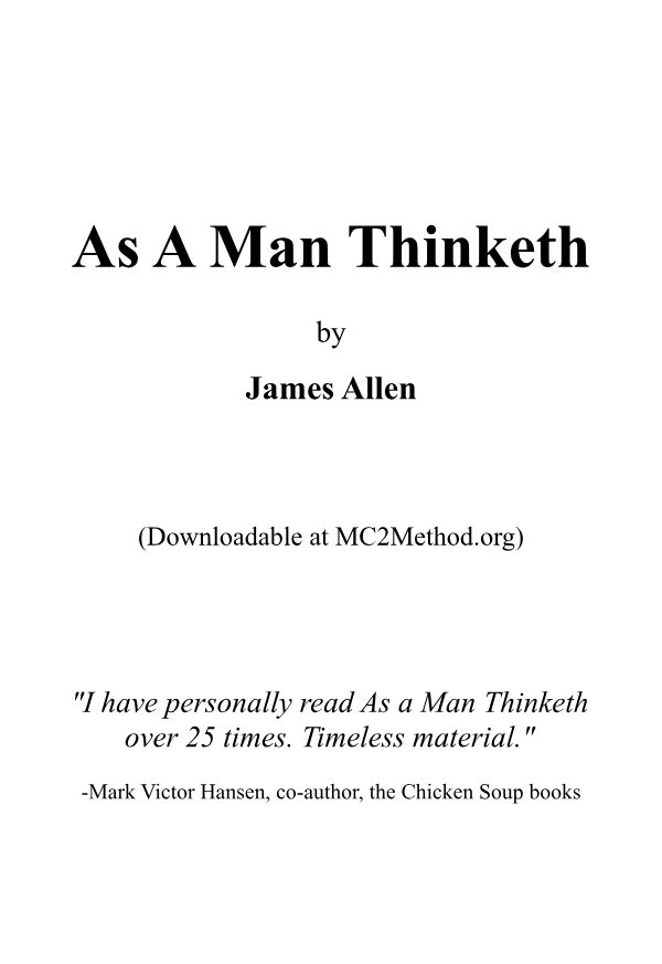 AsAManThinketh