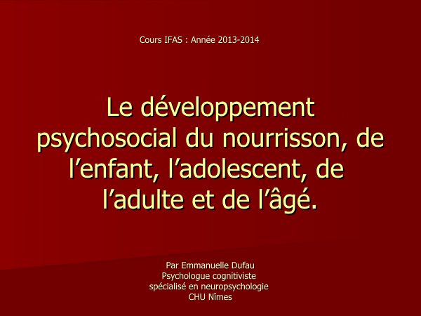 Develop de l enfant