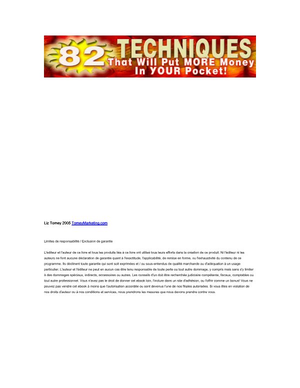 82 techniques pour plus d'argent