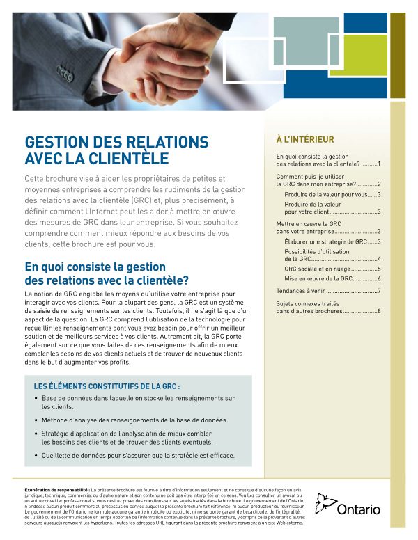 GESTION DES RELATIONS AVEC LA CLIENTELE