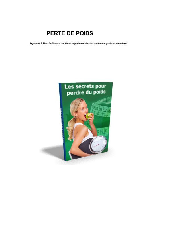 Les secrets pour perdre du poids