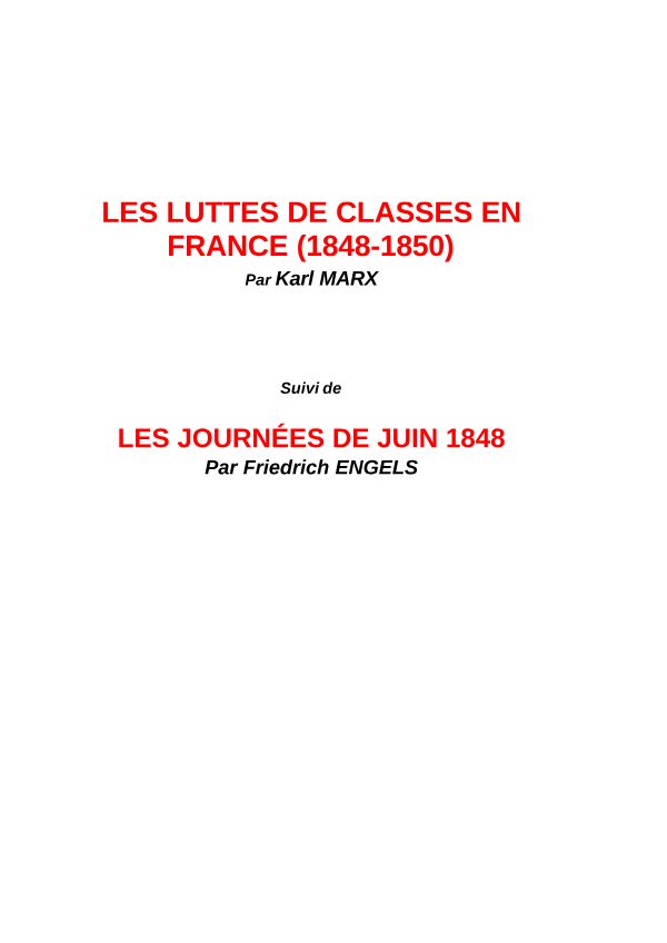 [Karl Marx] 1850 - Les luttes de classes en France