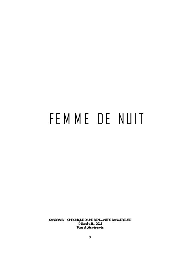 Femme de nuit : chronique d'une rencontre dangereuse