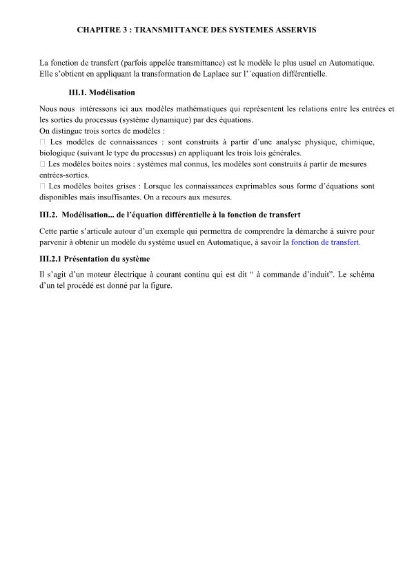 Chap3 fonction de transfère
