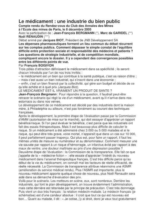Medicament, une industrie du bien public - 9