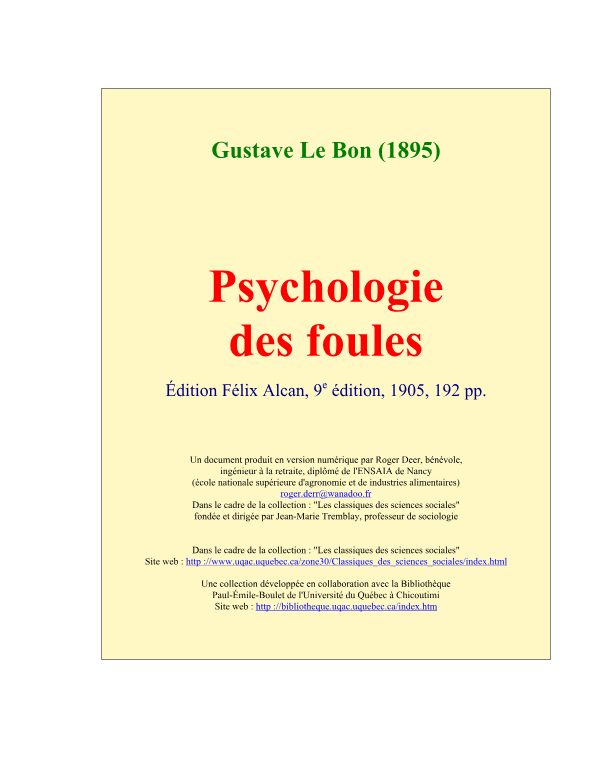 Spychologie des foule